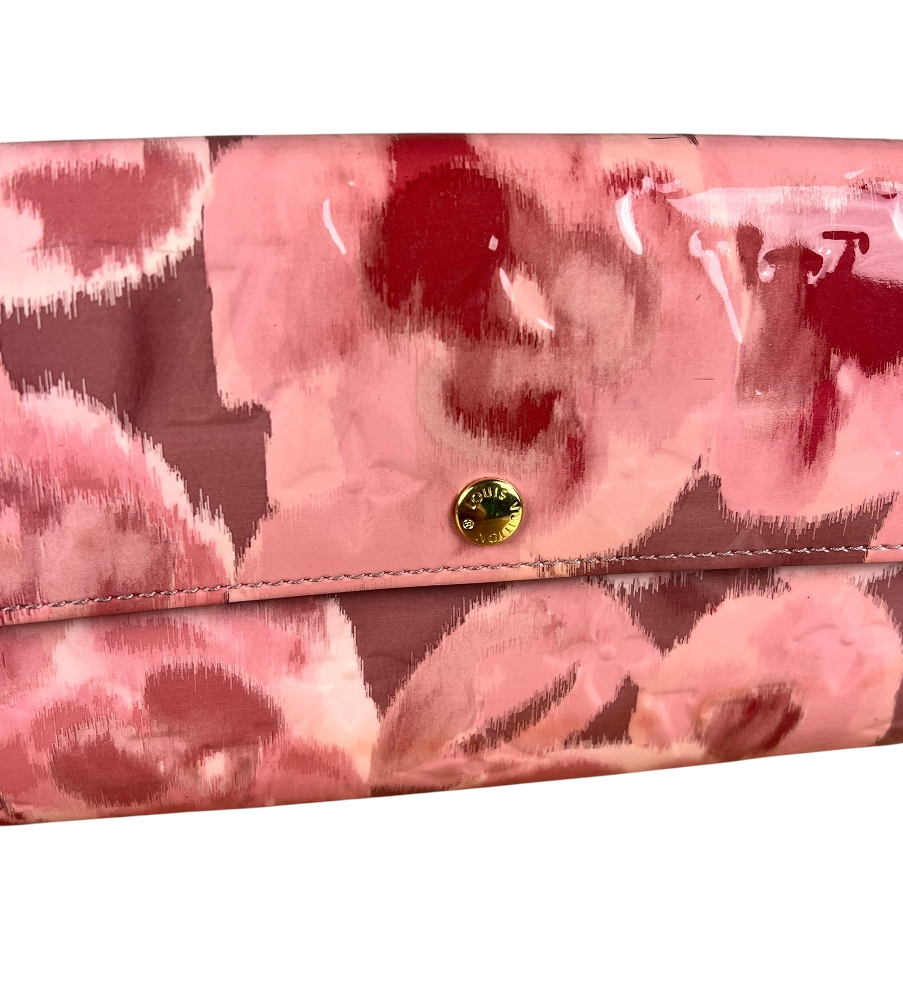 Louis Vuitton Monogram Vernis Floral Rose Long Wallet