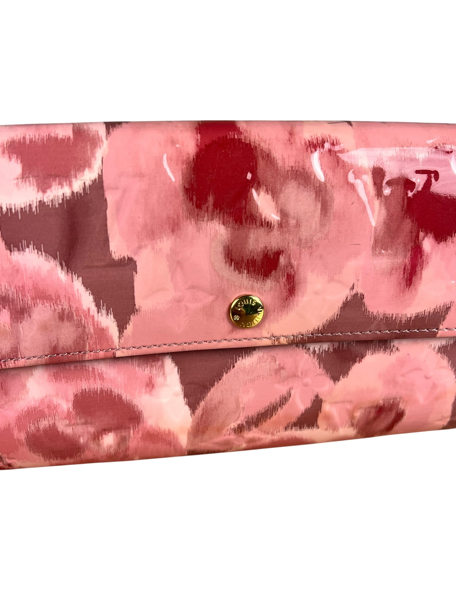 Louis Vuitton Monogram Vernis Floral Rose Long Wallet