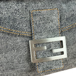 Fendi Light Denim Toned Canvas Baguette Shoulder Bag