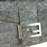 Fendi Light Denim Toned Canvas Baguette Shoulder Bag