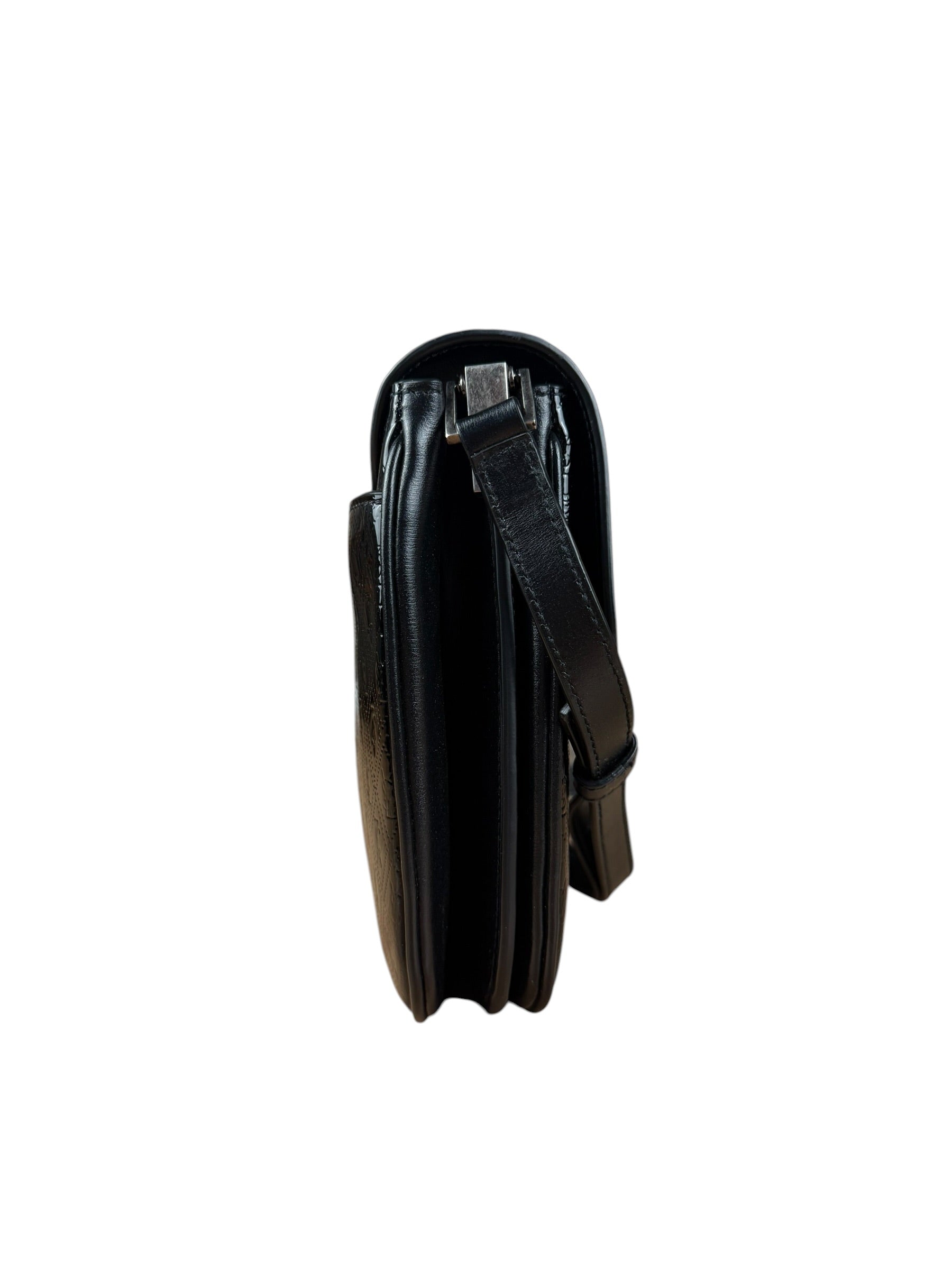 Saint Laurent Black Monogram Patent Leather Shoulder Bag