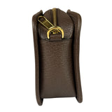 Gucci Brown Leather Trim Jumbo GG Mini Crossbody