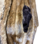 Vintage Long Brown Fur Striped Mink Coat