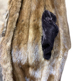 Vintage Long Brown Fur Striped Mink Coat