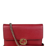 Gucci Red Interlocking G Wallet on Chain