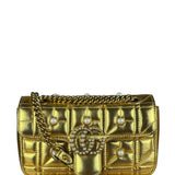 Gucci Gold GG Marmont Pearl Studded Mini Flap Bag