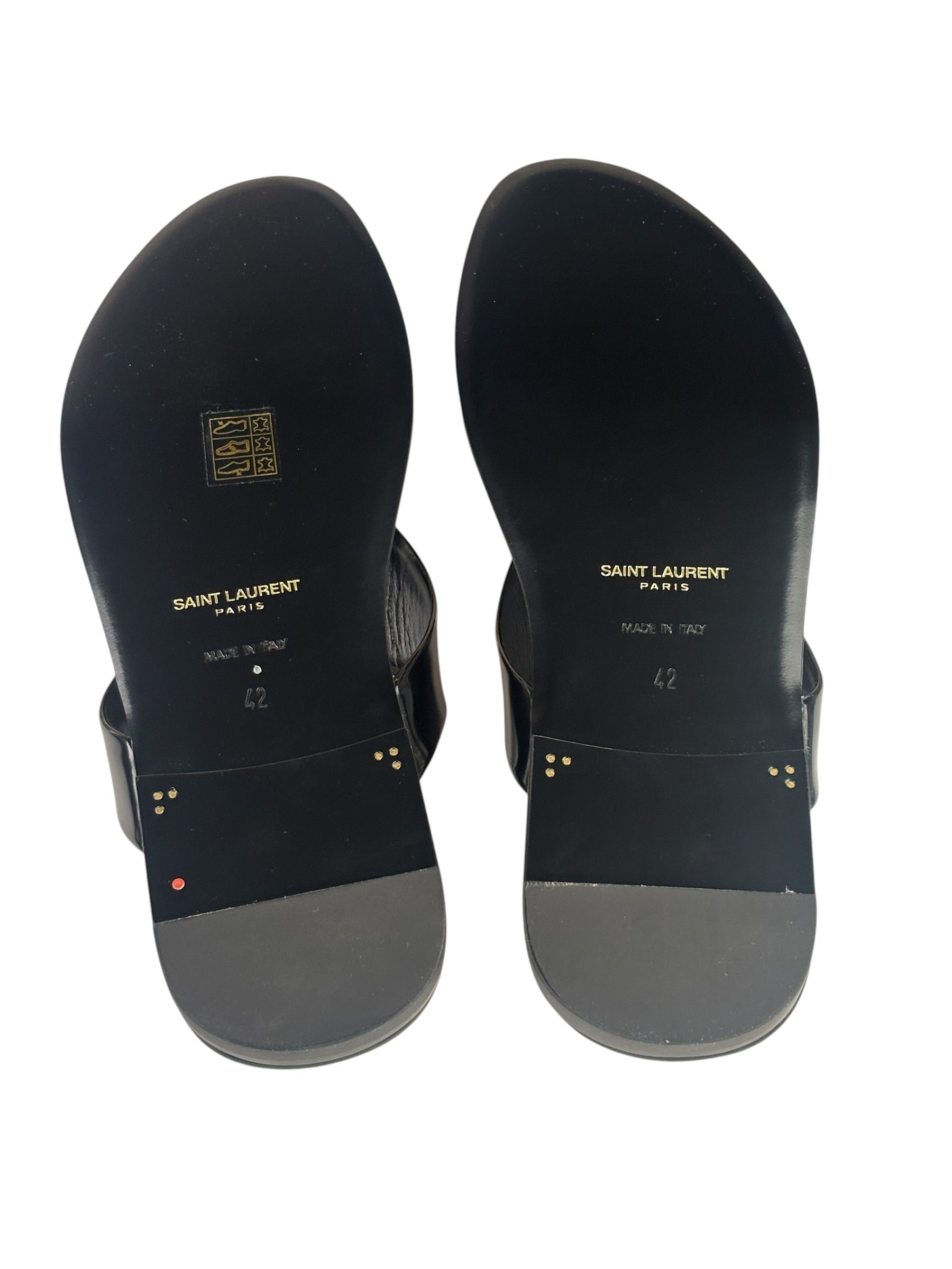 Saint Laurent Black Vitello Marilyn Sandals