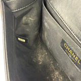 Chanel Black Chevron Leather Boy Medium Flap Bag 2017