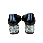 Miu Miu Black Patent Crystal Embellished Pumps