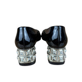 Miu Miu Black Patent Crystal Embellished Pumps
