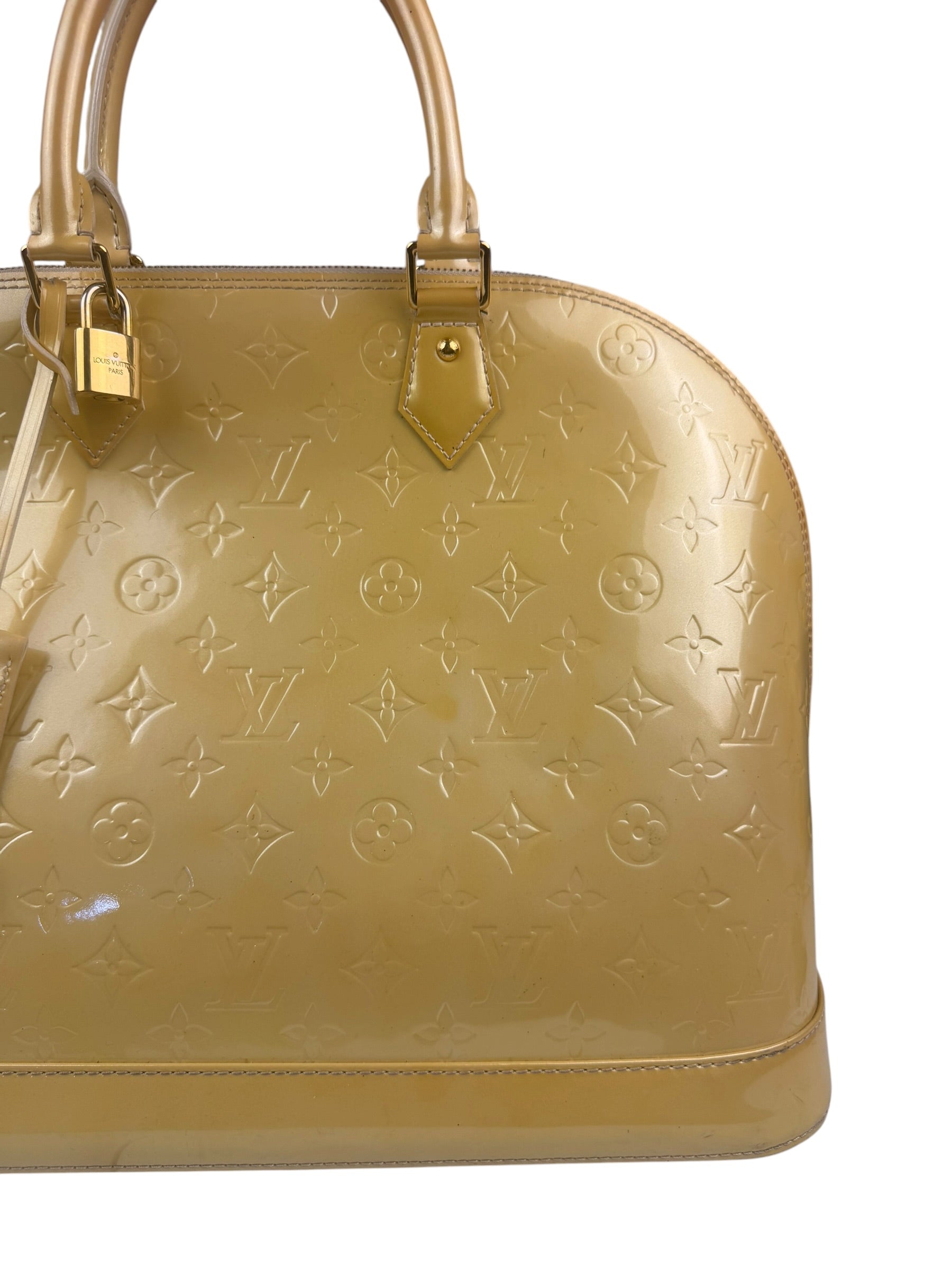 Louis Vuitton Yellow Monogram Vernis Alma Handbag