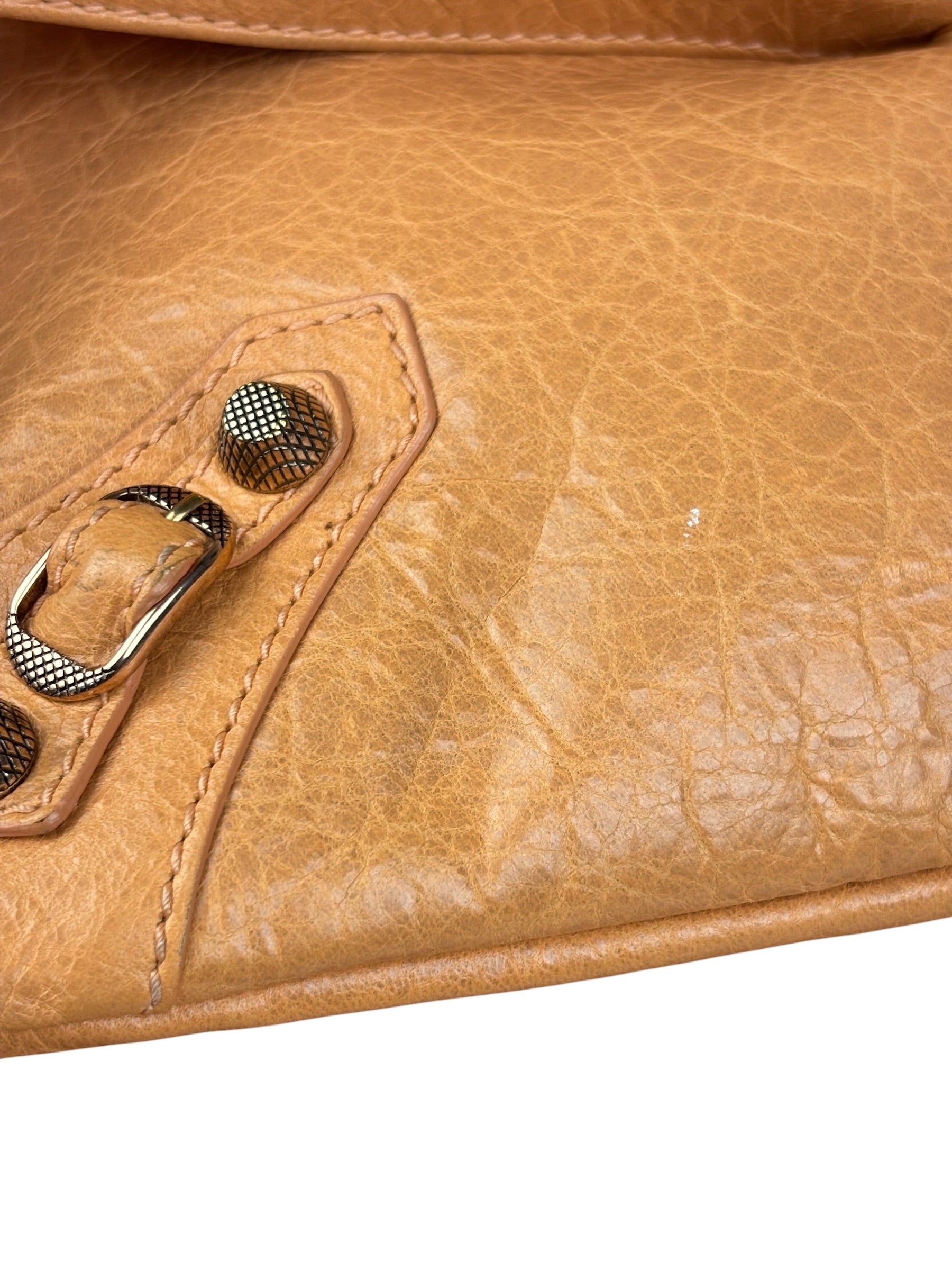 Balenciaga Peach Leather Le City Clutch