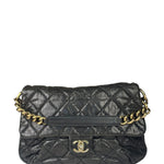 Chanel Black Caviar Quilted Coco Pleats Flap Two-Way Bag 2012