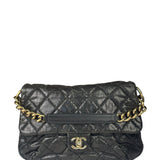 Chanel Black Caviar Quilted Coco Pleats Flap Two-Way Bag 2012