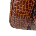 Yves Saint Laurent Vintage Croc-Embossed Leather Handbag