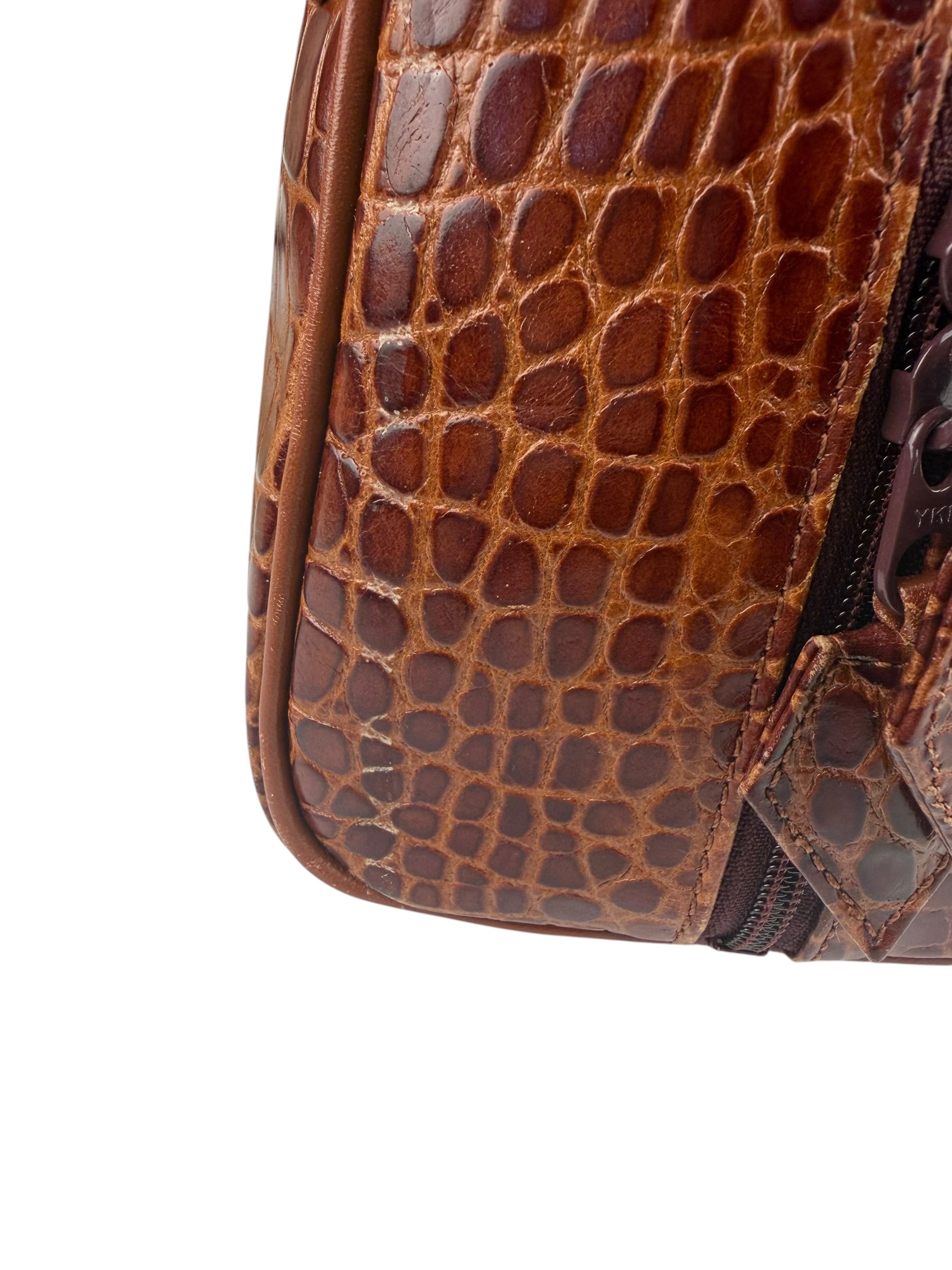 Yves Saint Laurent Vintage Croc-Embossed Leather Handbag