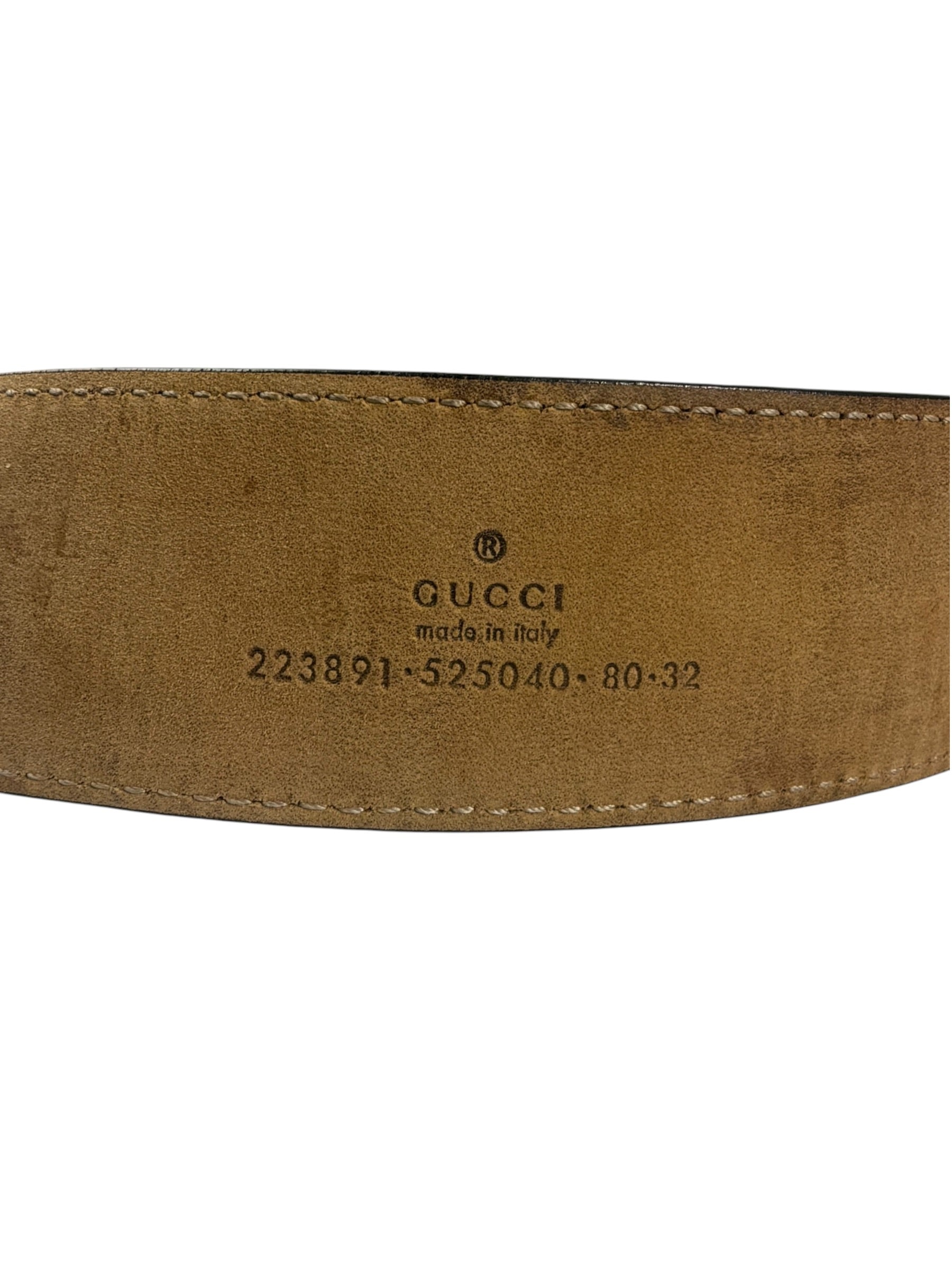Gucci Black GG Imprime Canvas Interlocking GG Belt