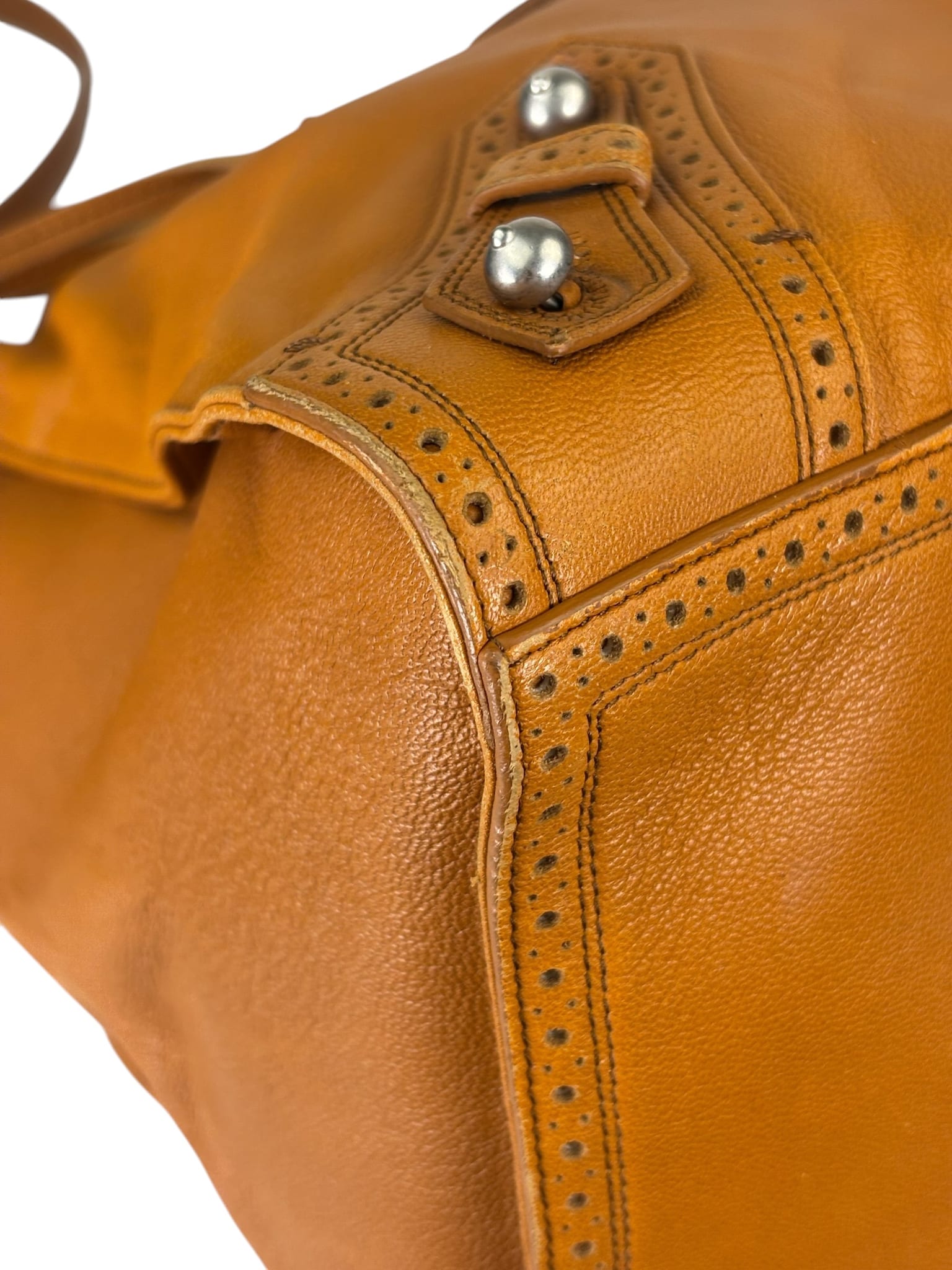 Balenciaga Brown Lambskin Riva Velo Two-Way Bag