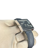 Fendi FF Black Dial Black Leather Strap