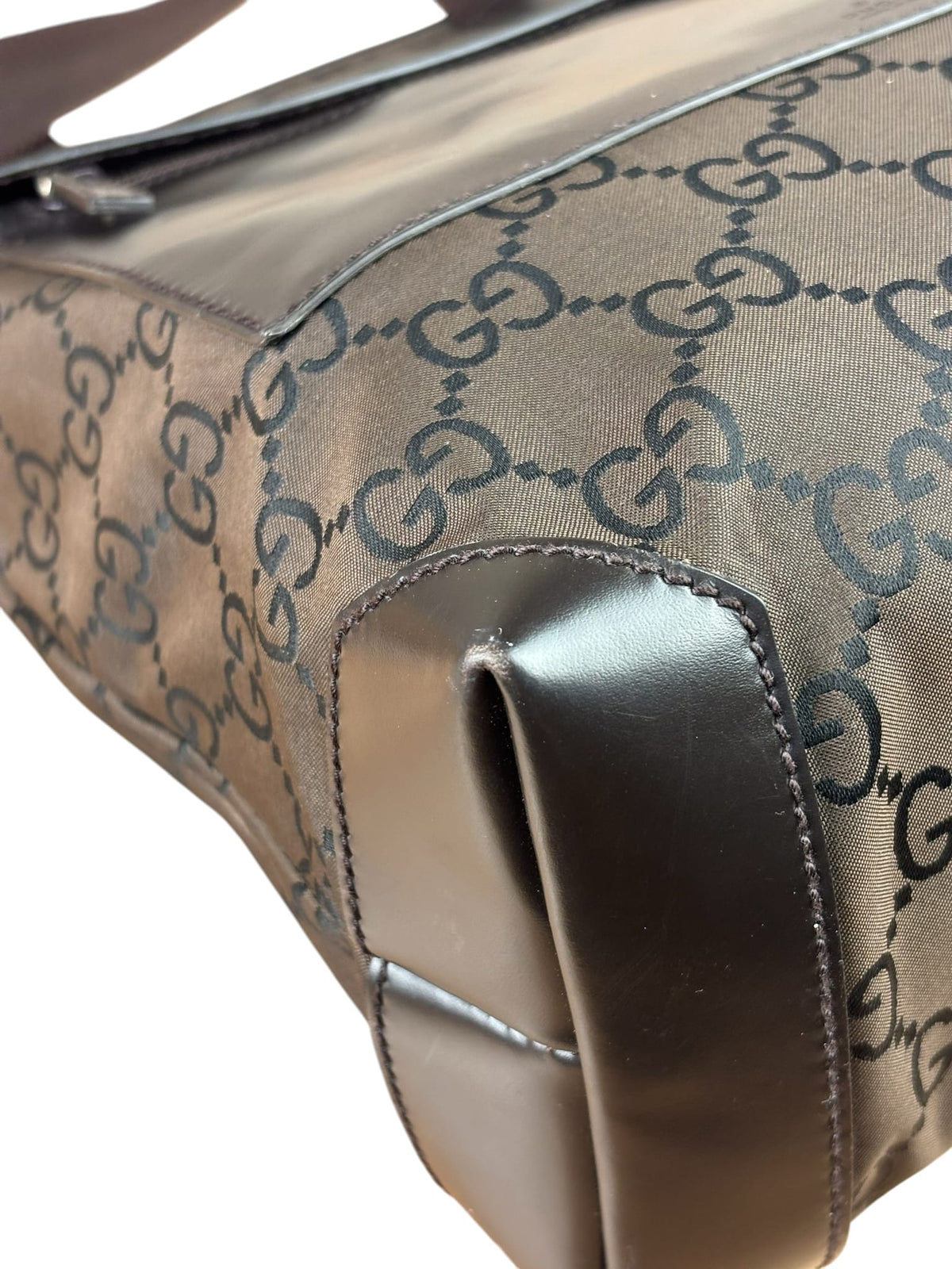Gucci GG Nylon Tote Bag Brown Monogram Canvas