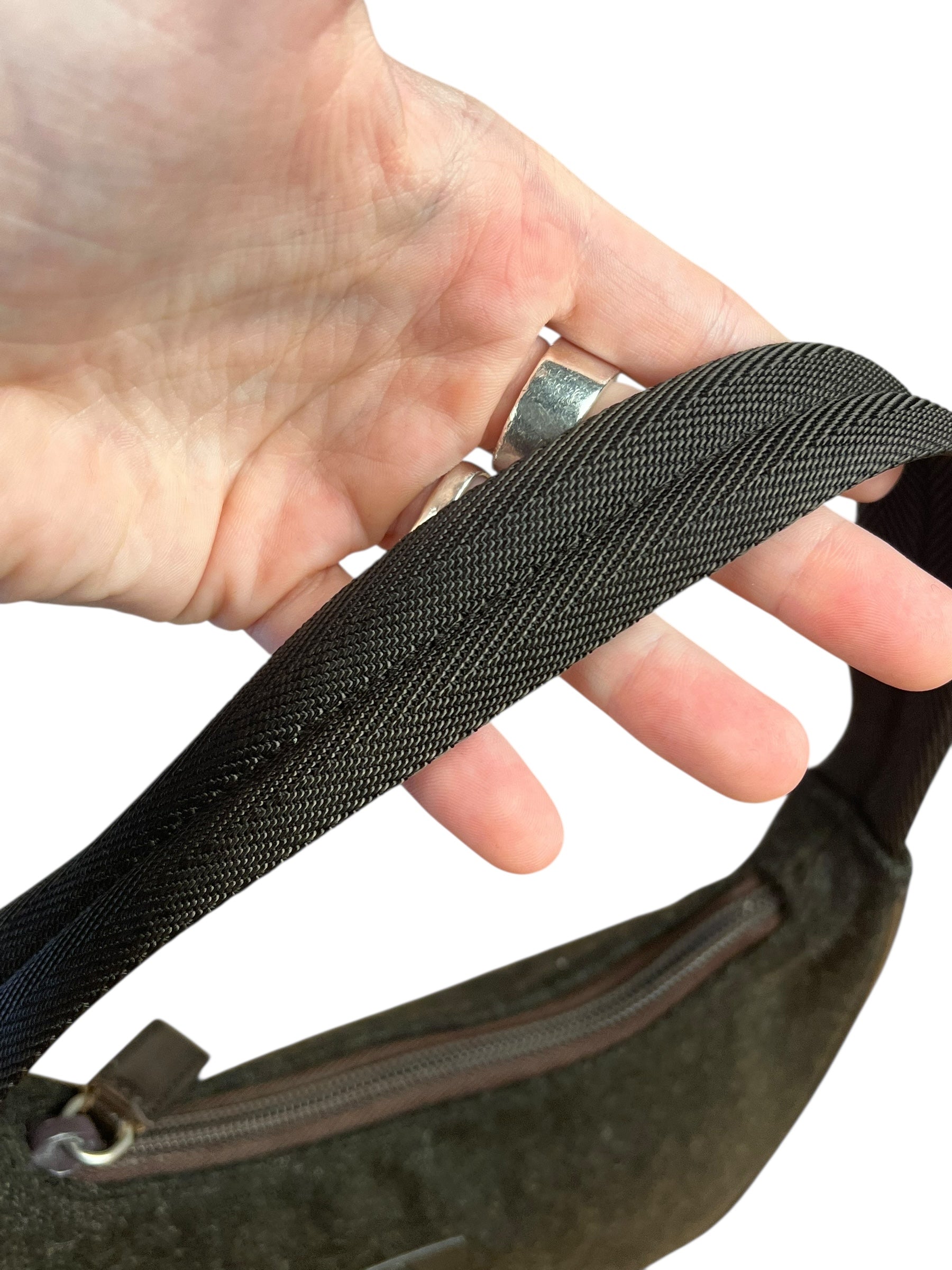 Prada Vintage Dark Grey Wool Pochette