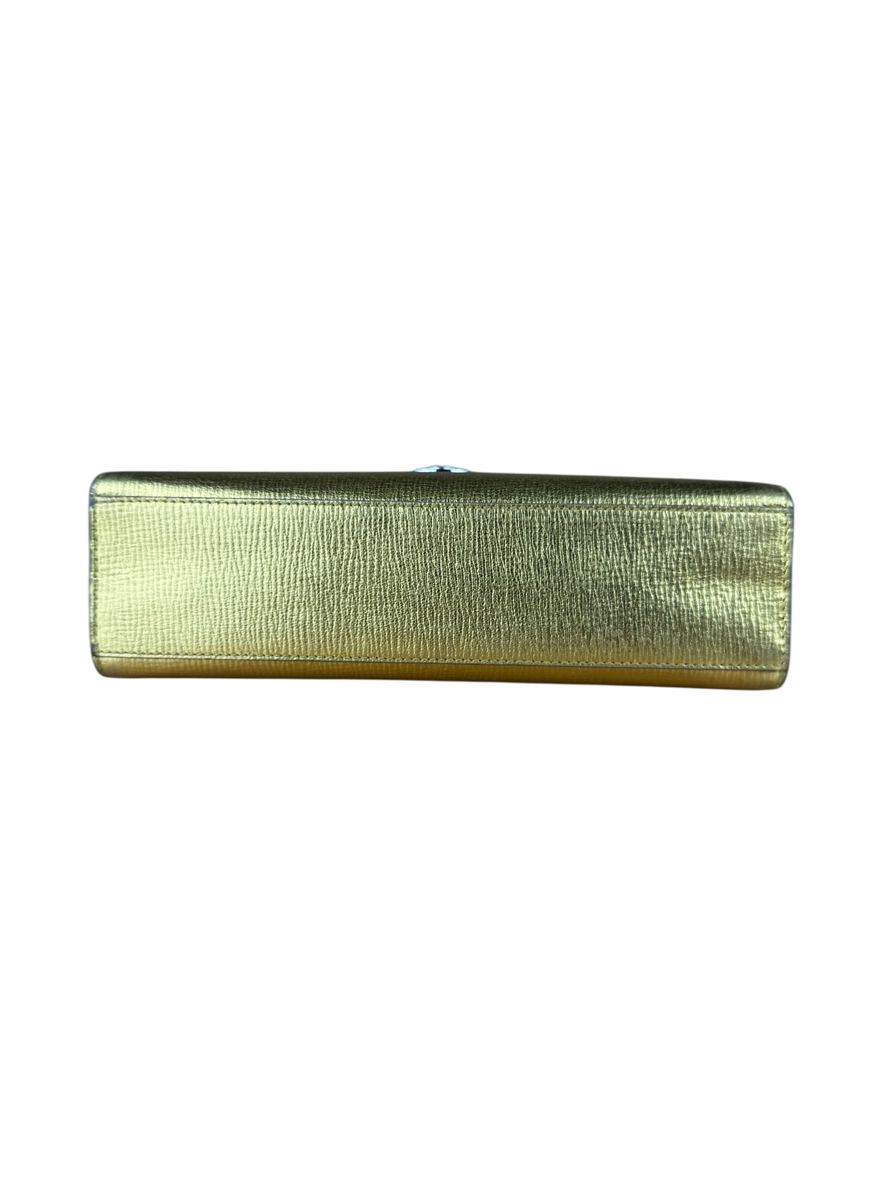 Christian Dior Diorever Gold Leather Clutch Bag