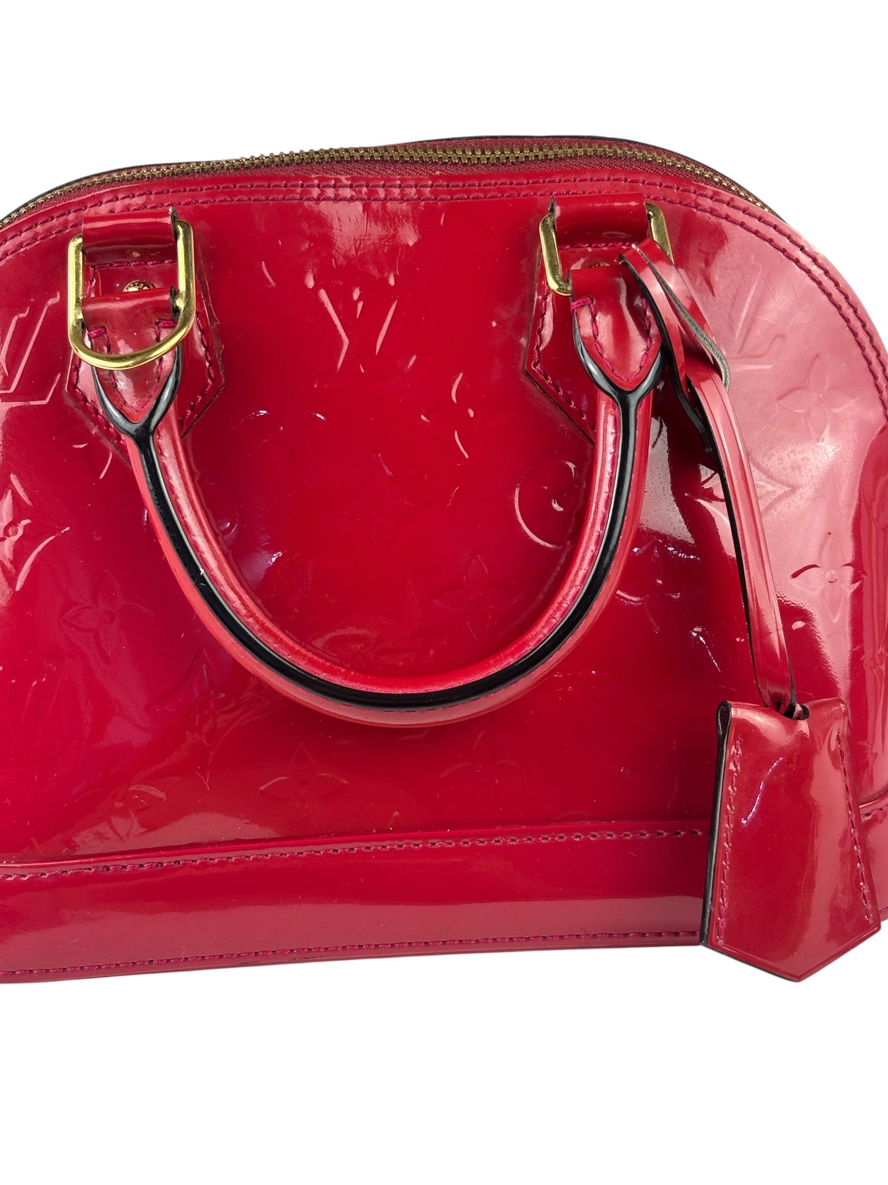 Louis Vuitton Red Vernis Alma BB Two-Way Bag
