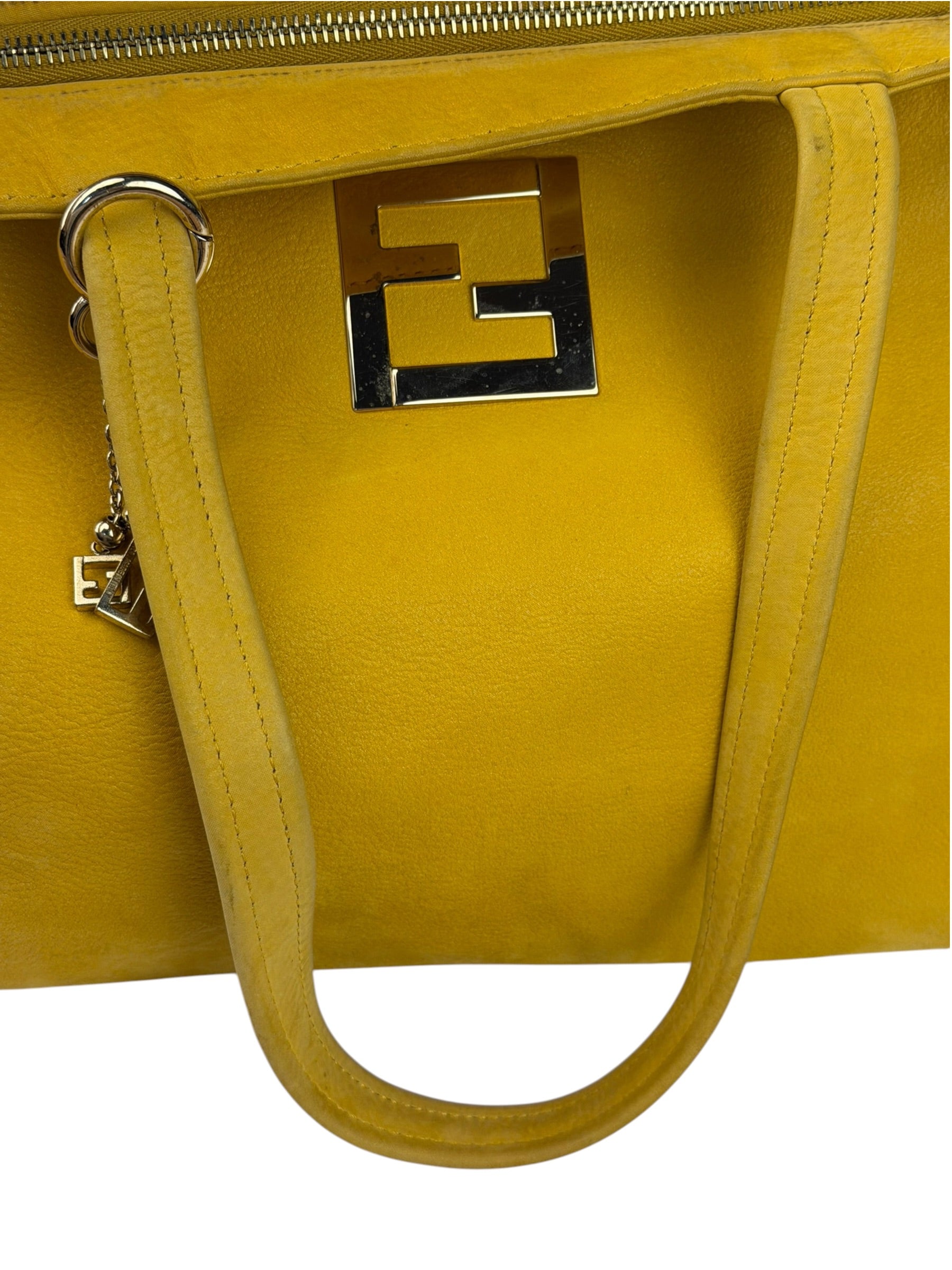 Fendi Yellow Leather Shoulder Bag