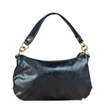 Coach Black Poppy Liquid Gloss Leather Storypatch Hobo Bag