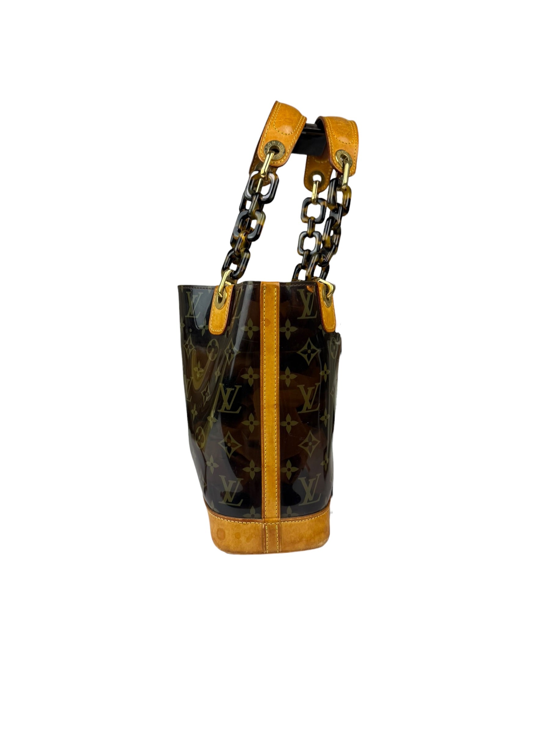 Louis Vuitton Black Vinyl/Leather Trim Cabas Ambre Tote PM