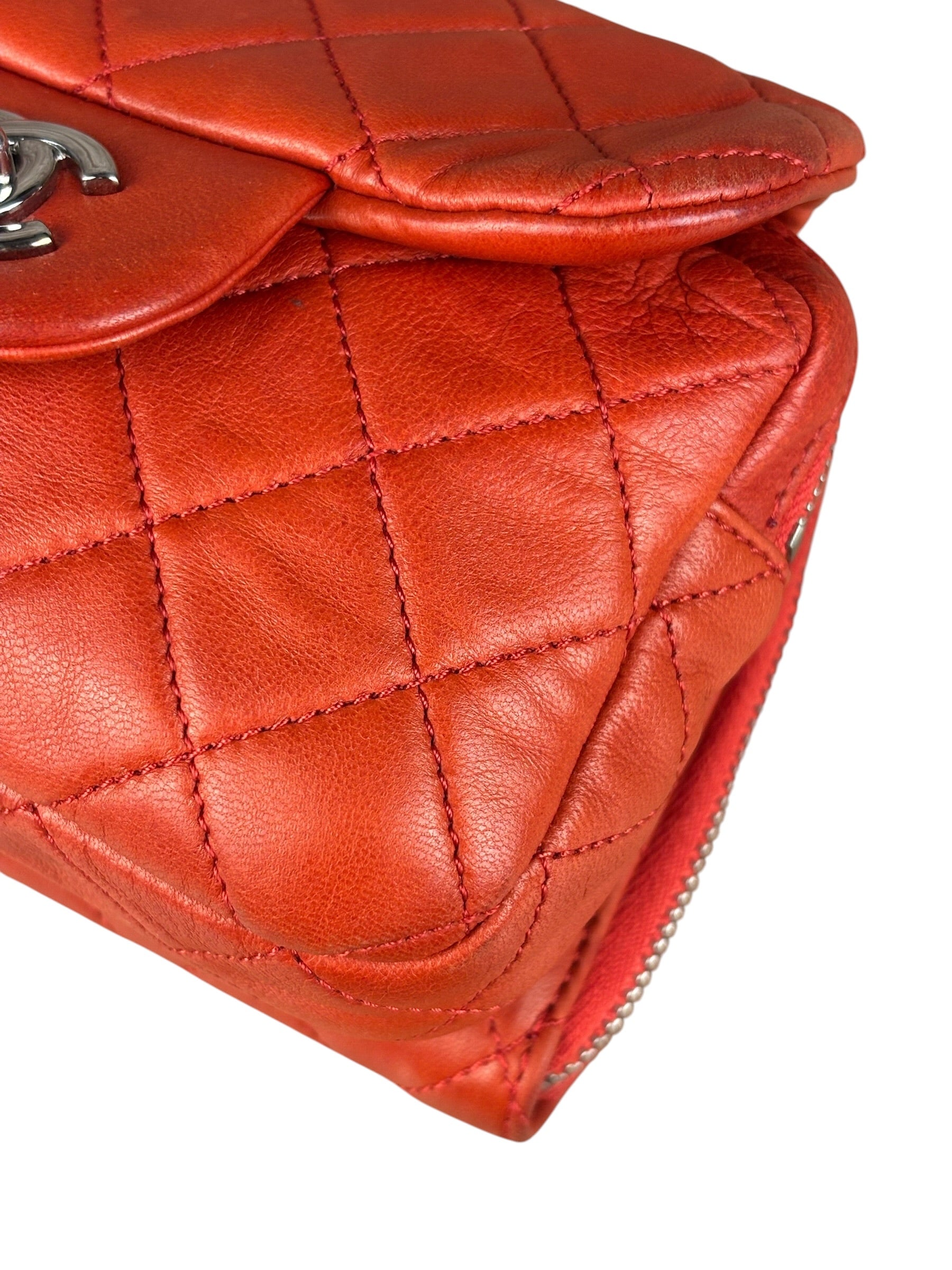 Chanel Red Quilted Mini Flap Wallet on Chain Bag 2011