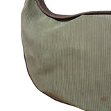 Chanel Olive Green/Brown Leather Trim Interlocking Ring Strap Hobo Bag 2003