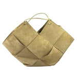 Bottega Veneta Beige Suede/Leather Trim Intrecciato Flower Basket Tote