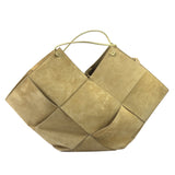 Bottega Veneta Beige Suede/Leather Trim Intrecciato Flower Basket Tote
