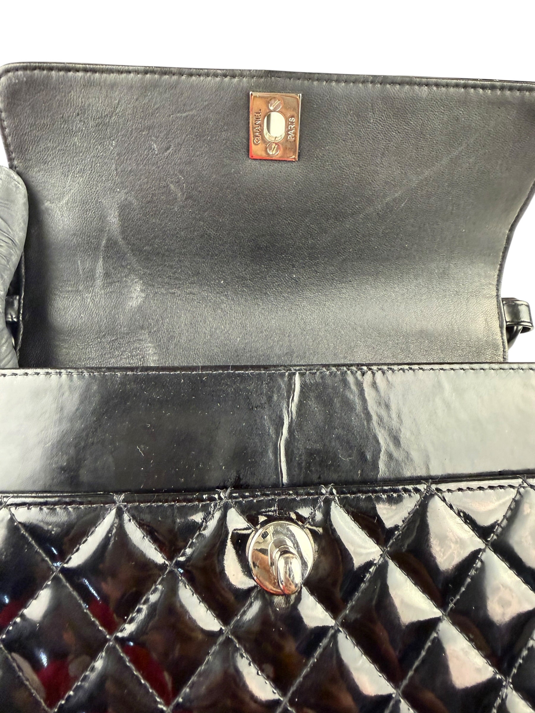 Chanel Vintage Black Leather In The Business Flap Handbag 1996