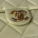 Chanel Yellow Caviar Leather Mini Flap Bag