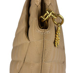 Chanel Vintage Beige Leather Diamond Quilted Medallion Tote Bag 2002
