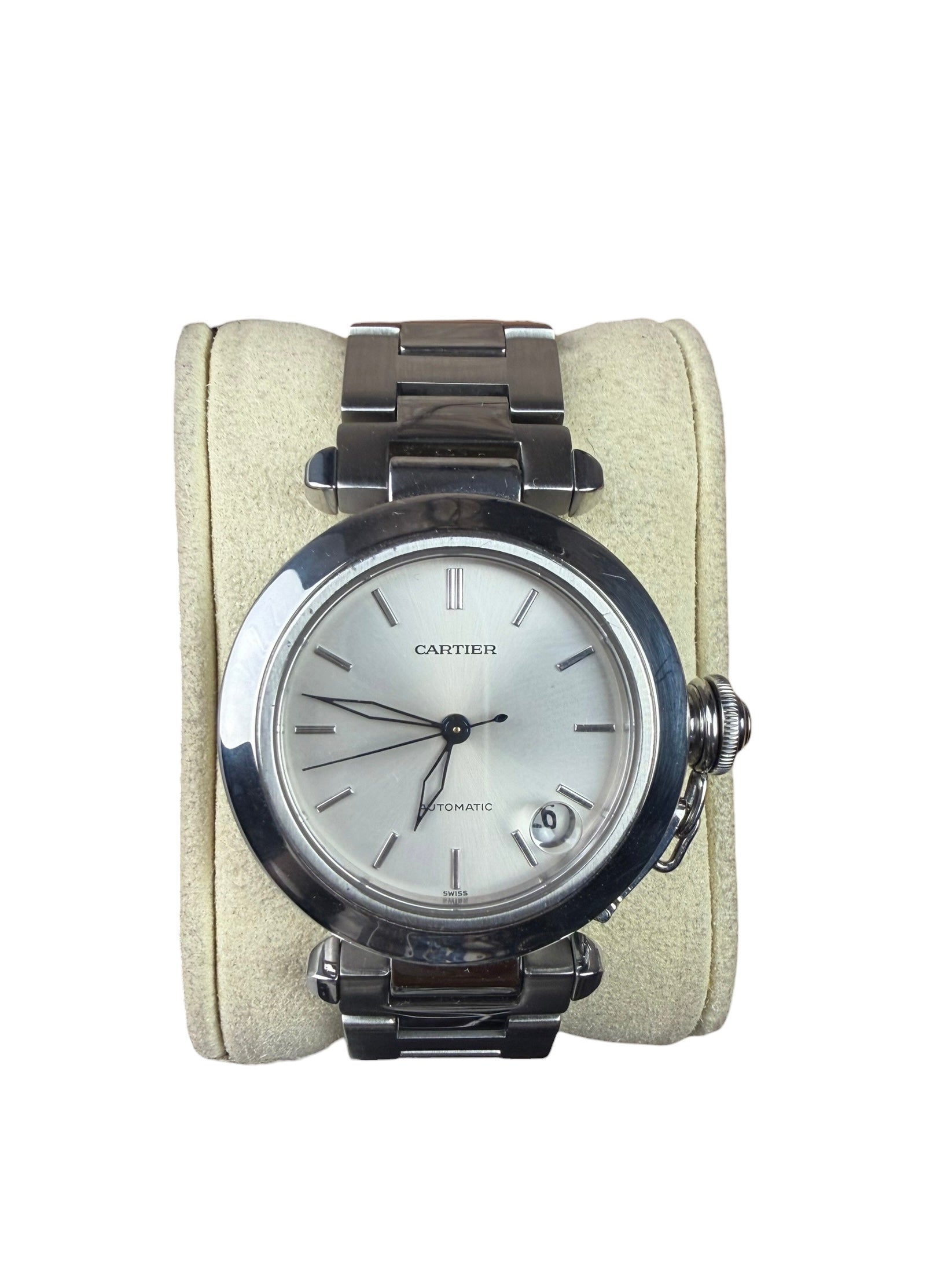 Cartier Pasha C Automatic Silver Stick Dial