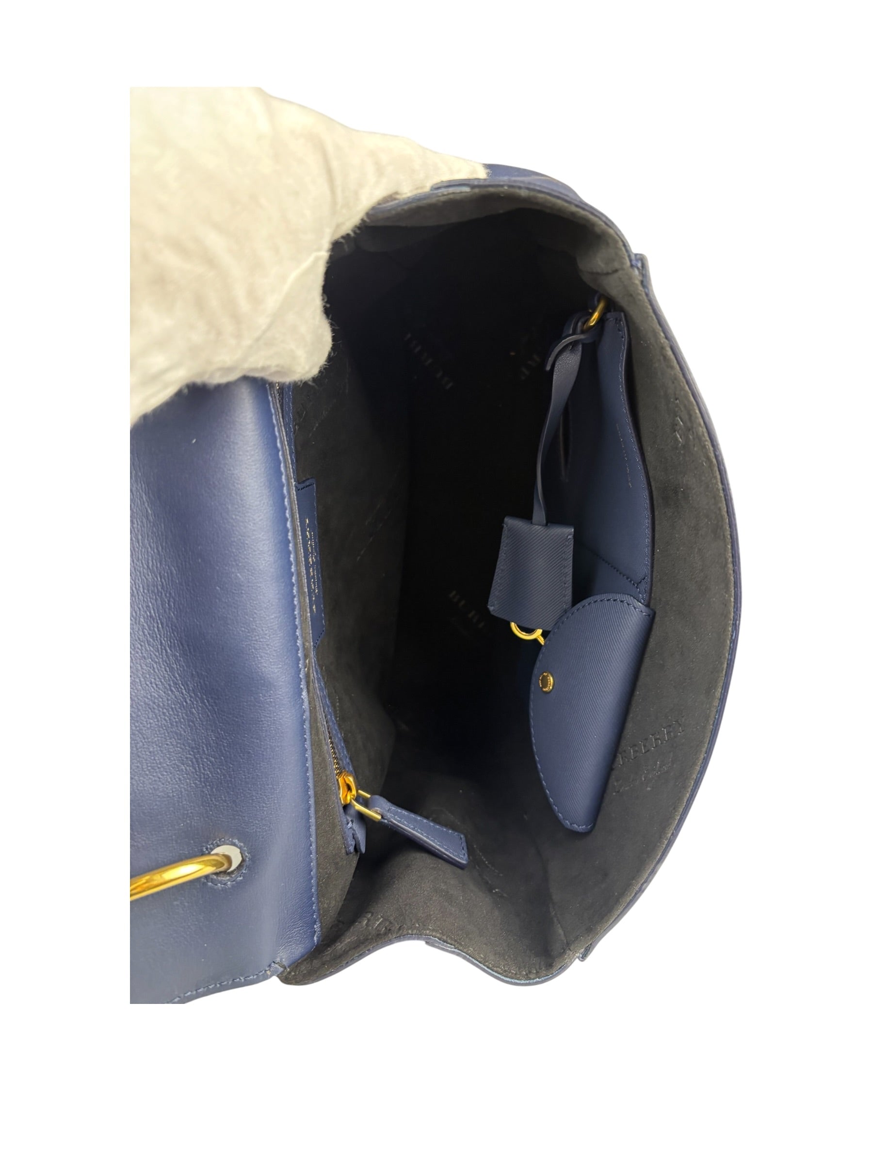 Burberry Navy Blue/Brown Dk88 Medium Two-Way Bag