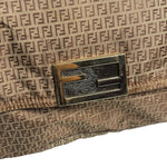 Fendi Brown Leather Trim Zucca Mamma Forever Baguette