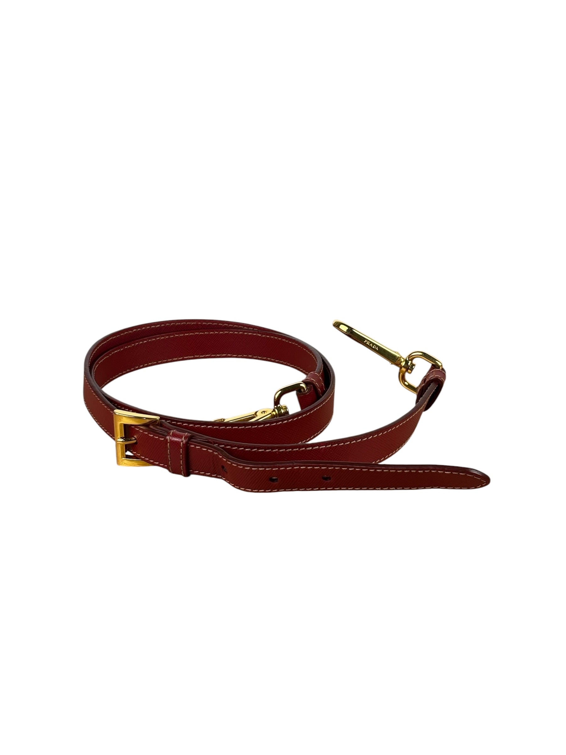 Prada Rosso Red Tessuto Nylon/Saffiano Leather Trim Shoulder Bag
