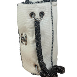 Chanel White Leather Mini Flap Shoulder Bag 1992