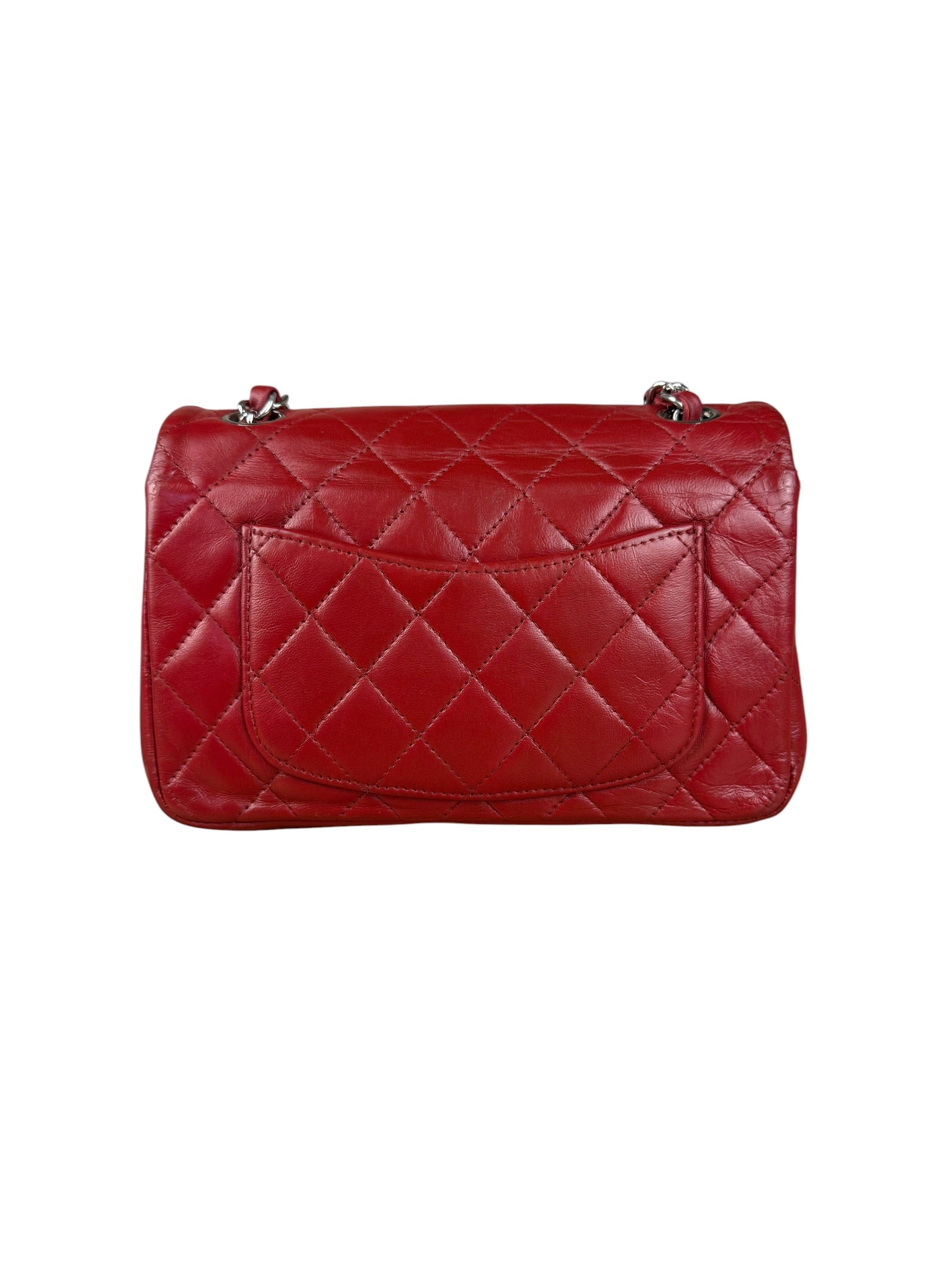 Chanel Red Quilted Leather Classic Mini Flap Bag 2012