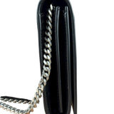 Saint Laurent Cassandre Leather Wallet on Chain Bag Black