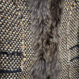 Epoca Tweed Fur Lined Long Coat