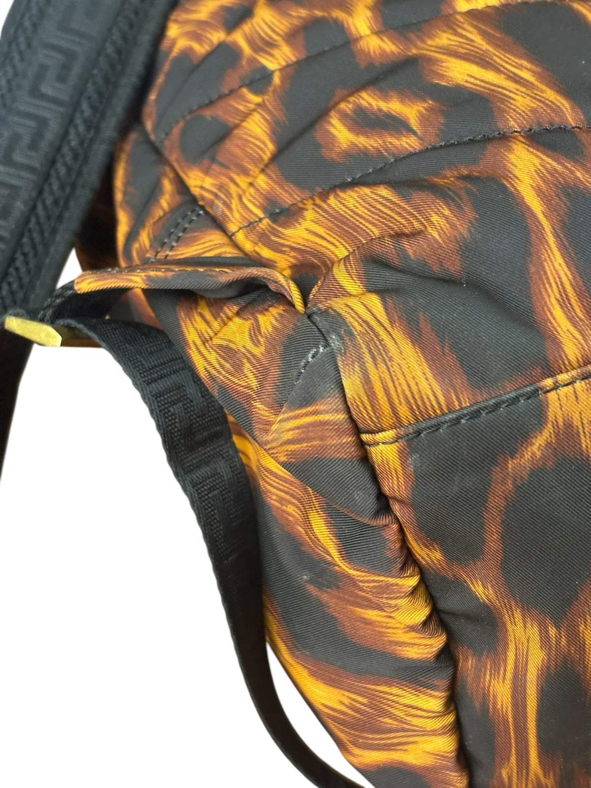 Versace Colorblock Tiger Print Medusa Head Travel Backpack