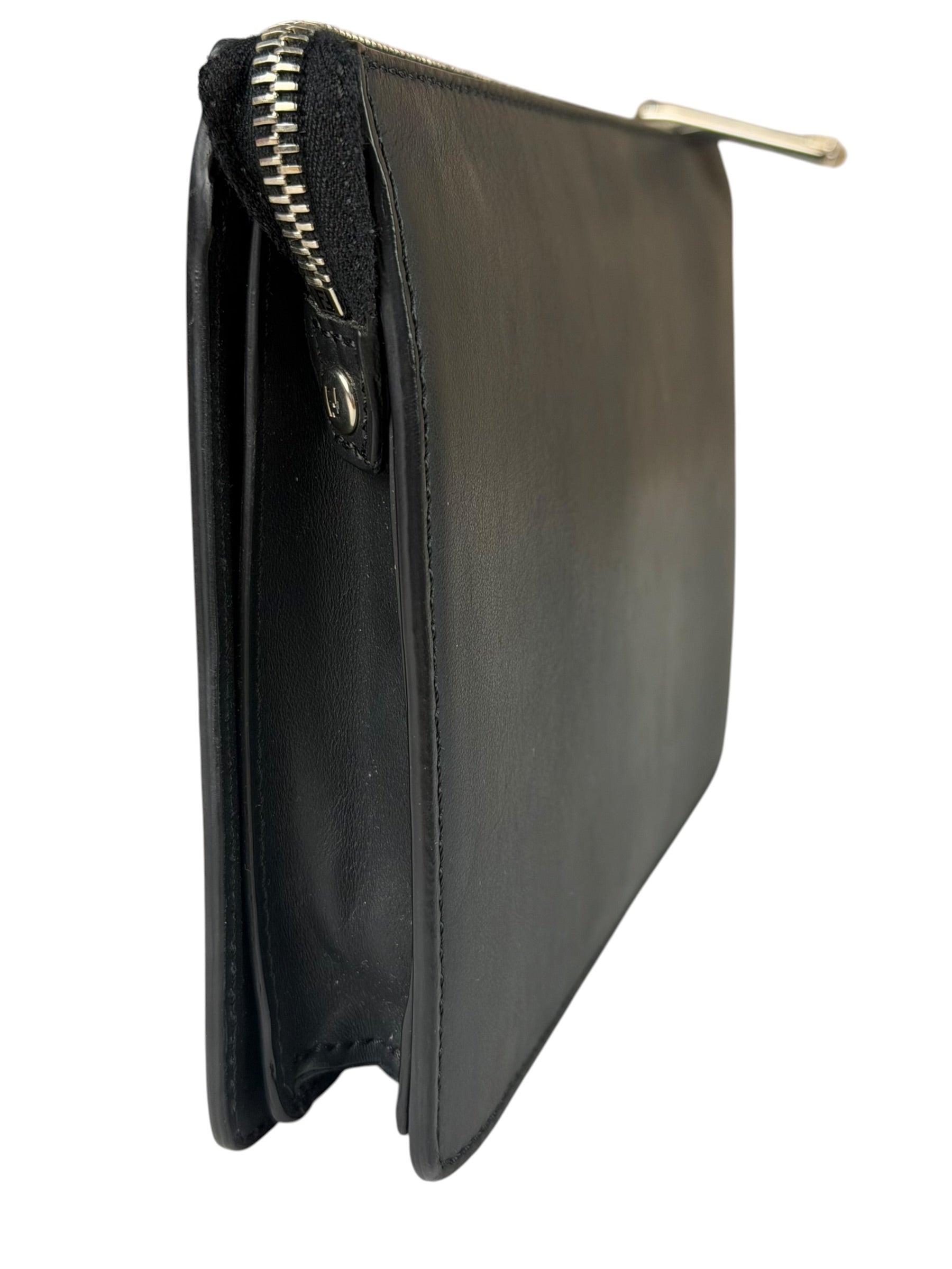 Fendi Black Leather Think Fendi Clutch