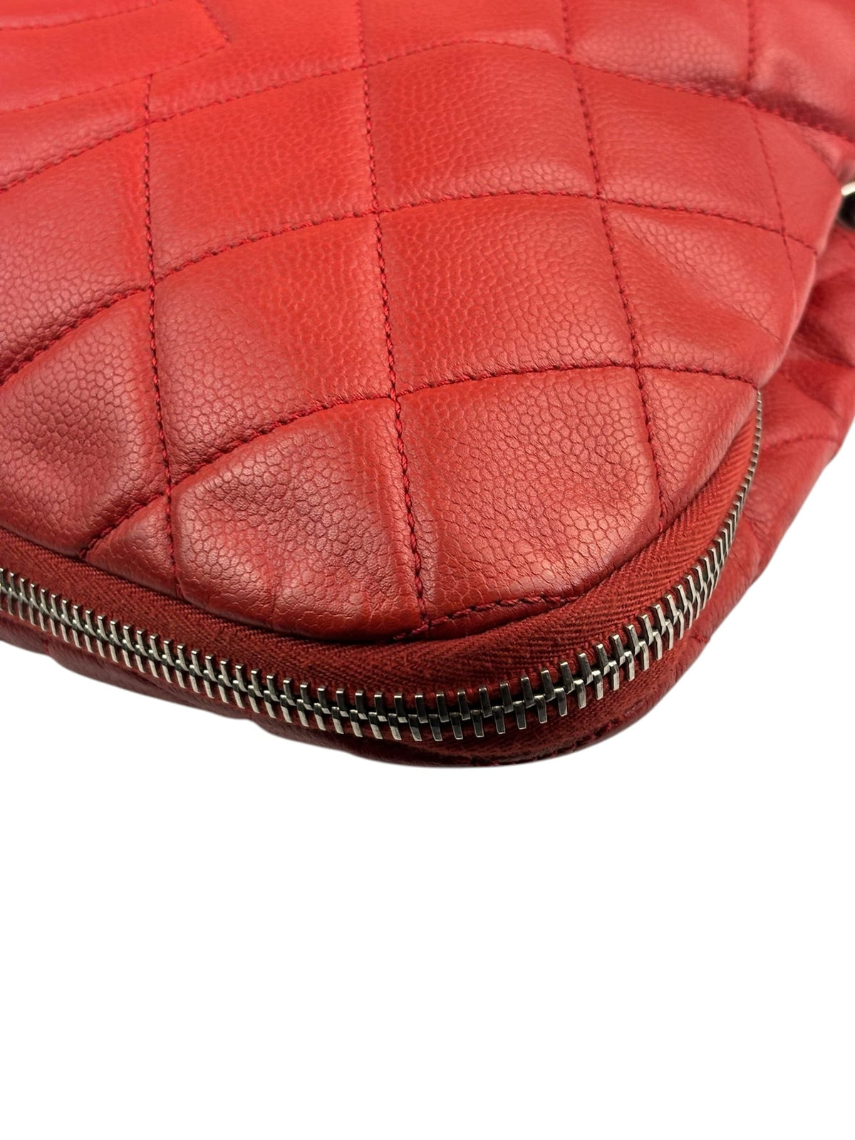 Chanel Red Caviar Leather Zip Out Tote Bag 2011