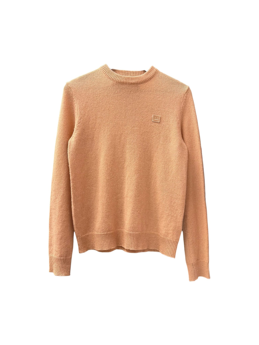 Acne Studios Peach Cashmere Blend Tonal Face Sweater