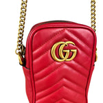Gucci GG Marmont Vertical Phone Crossbody Bag Red